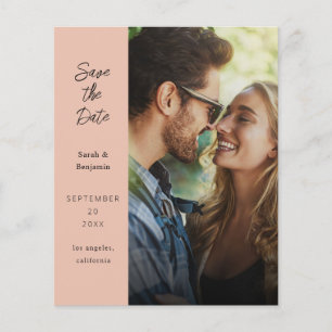 Budget Modern Photo & Side Save the Date - Natural Flyer