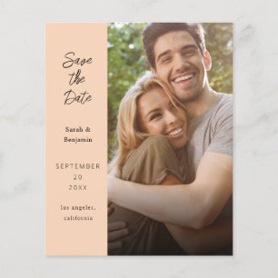 Budget Modern Photo & Side Save the Date - Peach Flyer