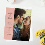 Budget Modern Photo & Side Save the Date - Rose<br><div class="desc">** SATIN PAPER IS PAPER THIN. UPGRADE THE PAPER FOR A THICKER PAPER. HAS AN OPTION FOR ENVELOPES. *** Save money on invitations with this smaller invitation that has an option for envelopes. Get your guests ready for the amazing wedding with your Modern Photo & Side Save the Date -...</div>