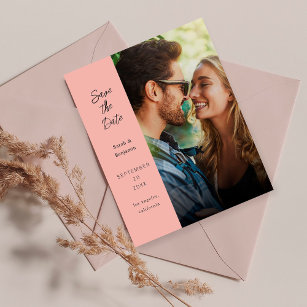 Budget Modern Photo & Side Save the Date - Rose Flyer