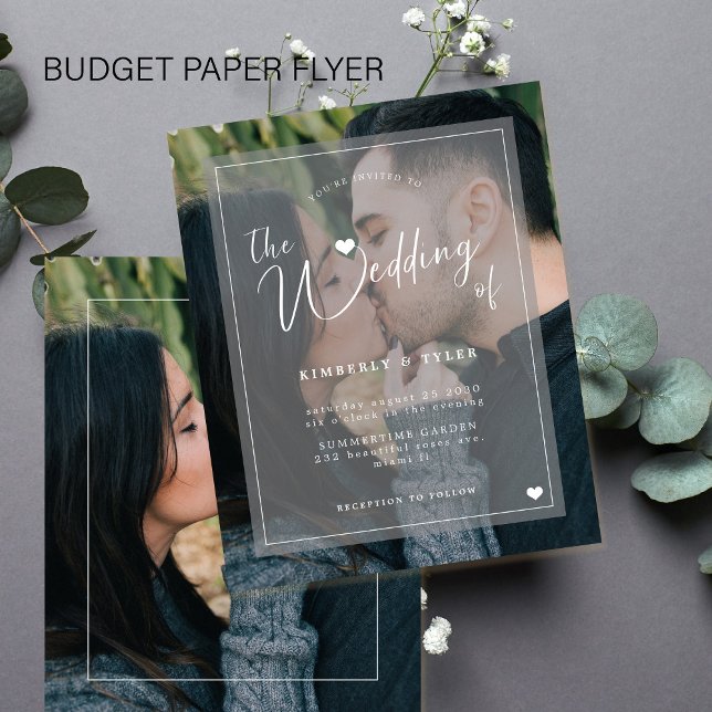 Budget modern photo transparent wedding invitation flyer (Creator Uploaded)