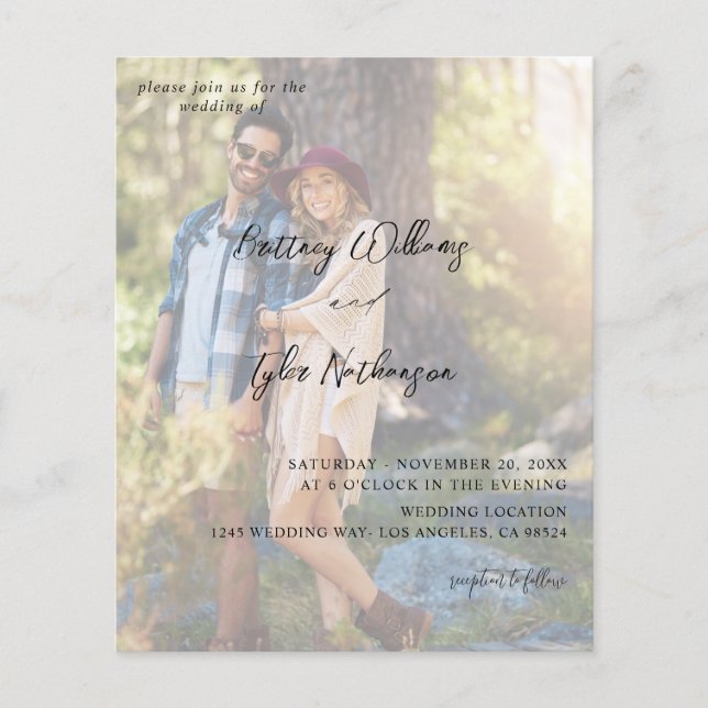 Budget Modern Photo Vertical 12 Wedding Flyer (Front)