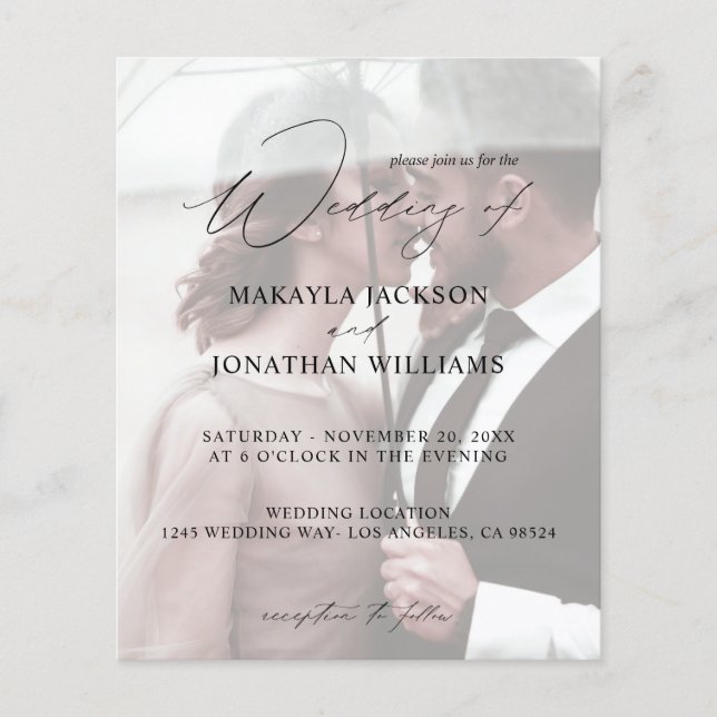 Budget Modern Photo Vertical 4 Wedding Flyer (Front)