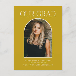 Budget Modern Photo Yellow Arch Graduation Postcard