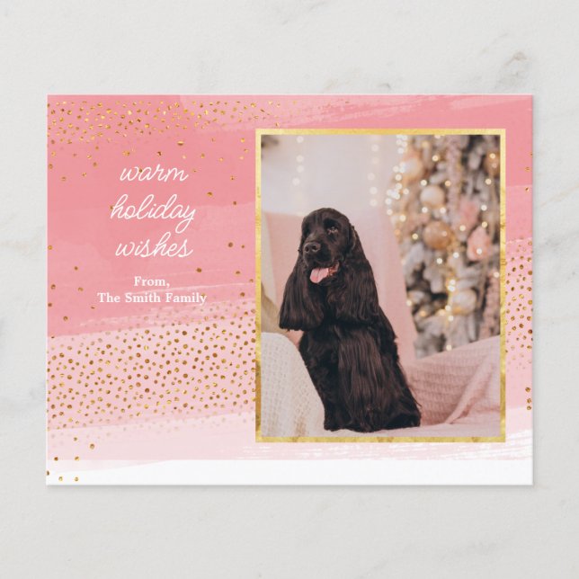 Budget Modern Pink and Gold Photo (Front)