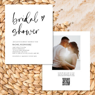 Budget Modern QR Code Bridal Shower  Flyer
