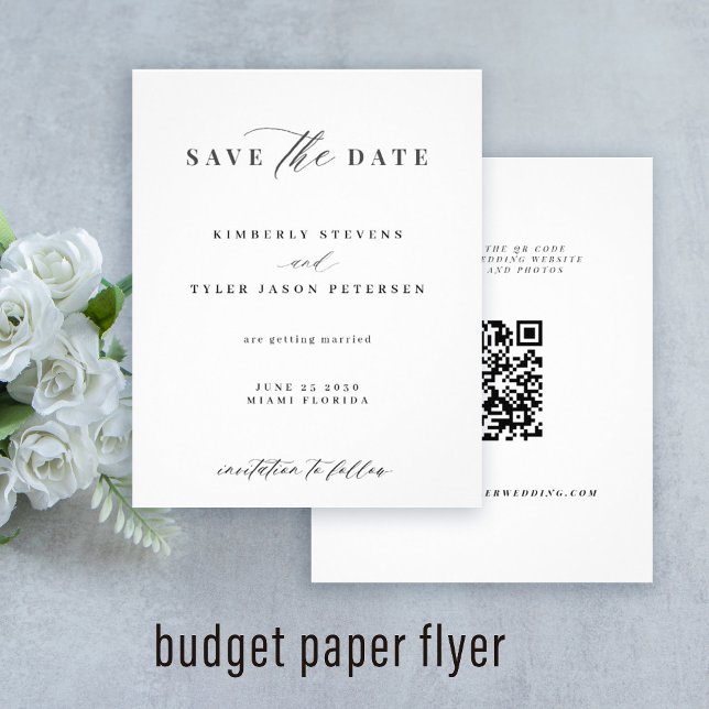 Budget modern QR CODE wedding save the date Flyer (Creator Uploaded)