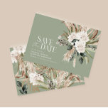 budget Modern rustic pampas save the date Card<br><div class="desc">budget Modern barn farmhouse rustic botanical bohemian natural pampas grass and eucalyptus botanical wedding save the date invitation.Classy sage green ,  terracotta,  black and natural colorway.</div>