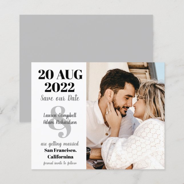 Budget Modern Save the Date Photo Wedding (Front/Back)