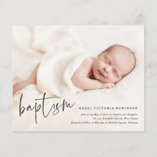 Budget Modern Script Baptism Invitation