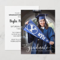 Budget Modern Script Graduation Photo Announcement