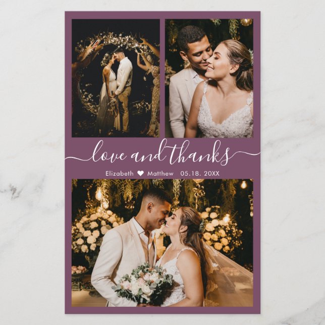 Budget Modern Script Photo Wedding Thank You Card (Front)