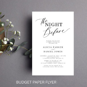 Budget modern script rehearsal dinner invitation flyer