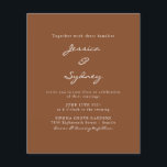 Budget Modern Sienna Script Wedding Invitation<br><div class="desc">Budget Minimalist Modern Sienna Brown Script Wedding Invitation</div>