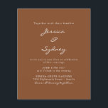 Budget Modern Sienna Script Wedding Invitation<br><div class="desc">Budget Minimalist Modern Sienna Brown Script Wedding Invitation</div>