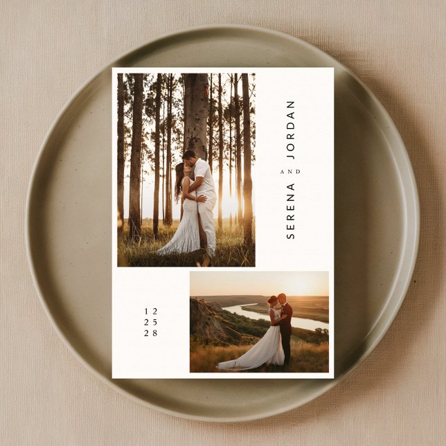 Budget Modern Simple Boho Photo Wedding Invitation (Creator Uploaded)