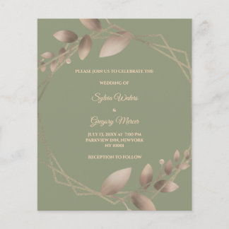 Budget Modern Simple botanical sage green gold 