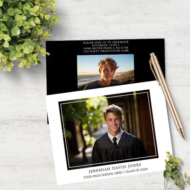 Budget Modern Simple Photo Graduation Invitation (Creator Uploaded)