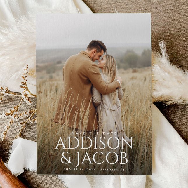 Budget Modern Simple Type Names Photo Wedding Save The Date (Creator Uploaded)