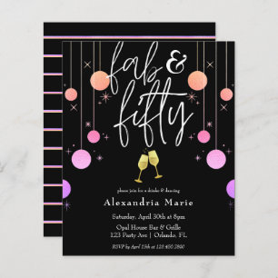 Budget Modern Sparkle "Fab & Fifty" Birthday