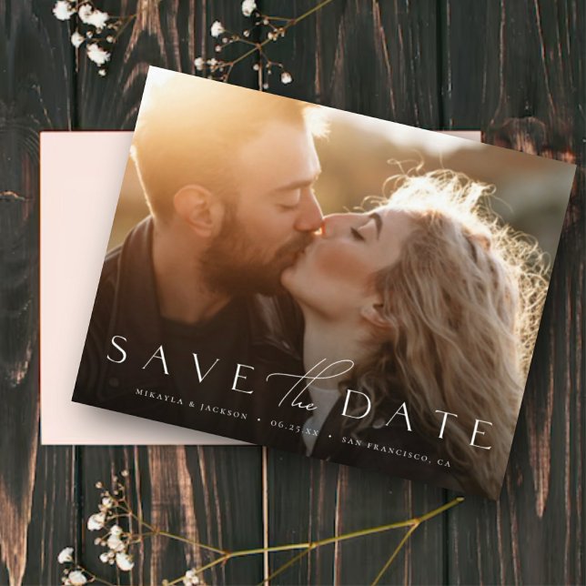 Budget Modern Stylish Photo Save the Date (Creator Uploaded)