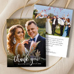 Budget Modern Typography 2 Photo Wedding Thank You<br><div class="desc">Budget Modern Typography 2 (two) Photo Wedding Thank You Paper. Modern Stylish wedding thank you template featuring a full vertical photo on the front with overlay text "Thank You" in a hand lettered calligraphy swash tail font script font in white on the picture. ***PLEASE NOTE! *** BUDGET PAPER/FLYER IS PAPER...</div>
