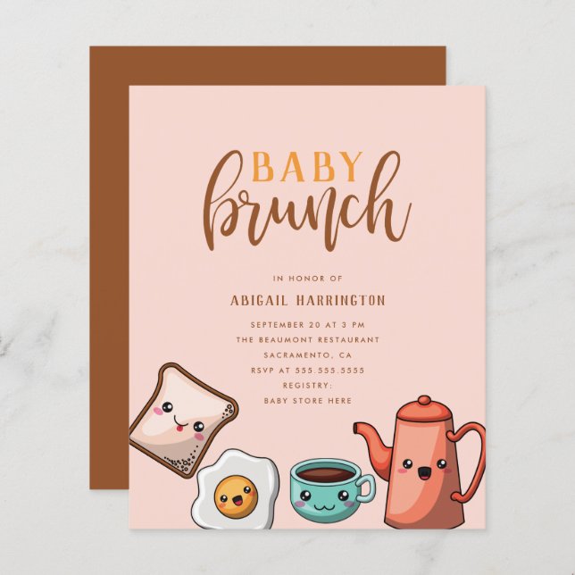 Budget Modern Typography Kawaii Baby Brunch (Front/Back)