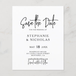 Budget Modern Typography QR Code Save the Date Flyer
