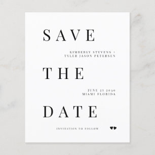 Budget modern typography wedding save the date