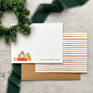 Budget Modern Watercolor Christmas Gifts Holiday Card