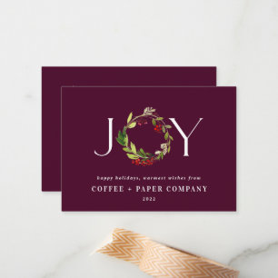 Budget Modern watercolor corporate Christmas card