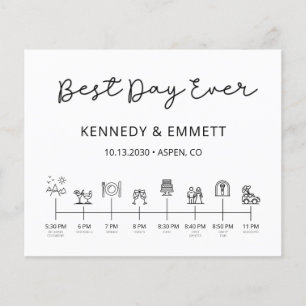 Budget Modern Wedding Day Timeline Program