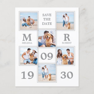 Budget Modern Wedding Photo Collage Save The Date