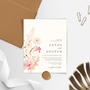 Budget Modern Wildflower Botanical Garden Wedding