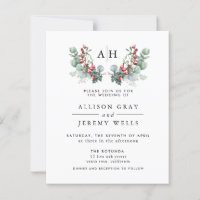 Budget Monogram Floral Wedding Invitation Flyer