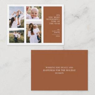 budget Most wonderful time christmas multi photo Card