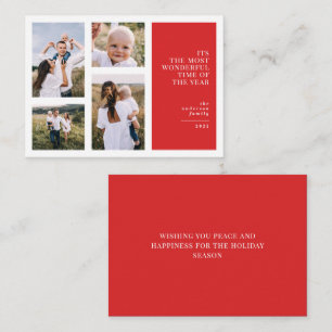 budget Most wonderful time christmas multi photo Card