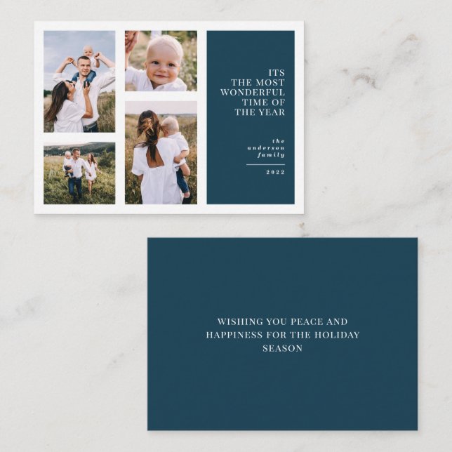 budget Most wonderful time christmas multi photo   Card (Front/Back)