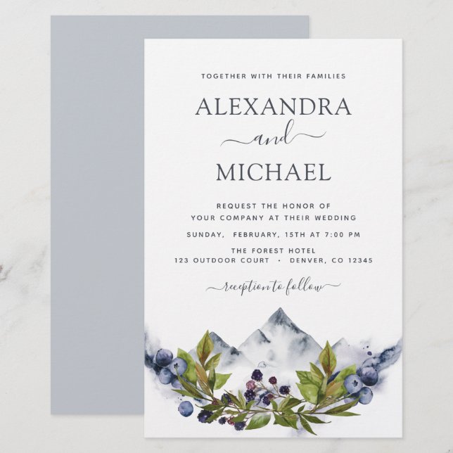 Budget Mountain Rustic Greenery Wedding (Front/Back)