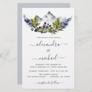 Budget Mountain Rustic Watercolor Greenery Wedding