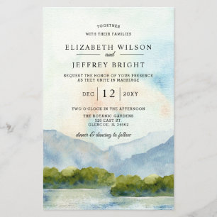 Budget Mountains Winter Wedding Invitation