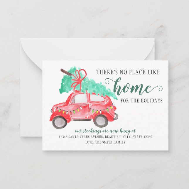 Budget Moved Christmas Tree Home Holiday Moving Card (Front)