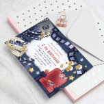 Budget Movie Night Kids Birthday Invitation<br><div class="desc">Our "Movie Night Kid's Birthday" collection features a dark blue background with a white cloud detail in the middle where all your birthday party information is written. Watercolor illustrations of various movie and cinema themed items are shown throughout the collection: movie seats, movie tickets, popcorn etc. Check our store for...</div>