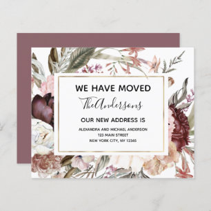 Budget Moving Announcement Boho Mauve Floral