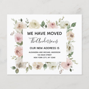 Budget Moving Announcement Dusty Pink Floral Flyer