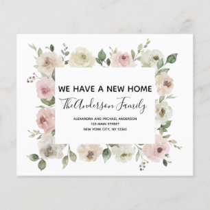 Budget Moving Announcement Dusty Pink Floral Flyer