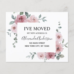 Budget Moving Announcement Dusty Pink Floral Flyer