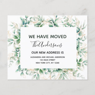 Budget Moving Announcement Eucalyptus Greenery Flyer