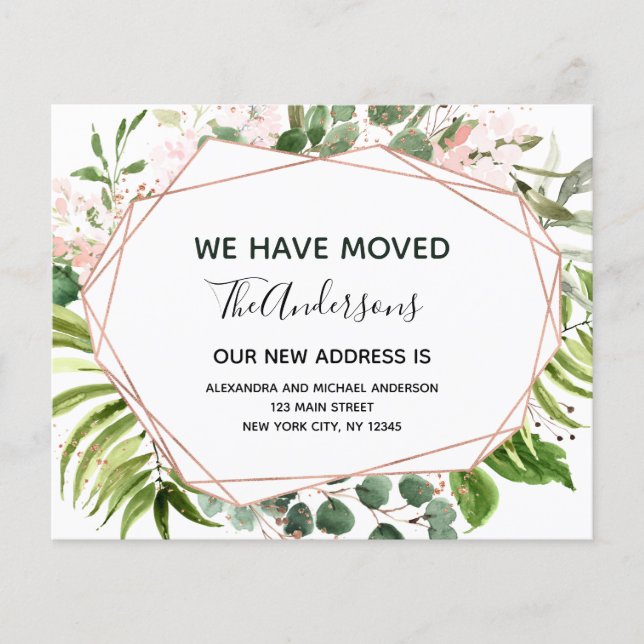 Budget Moving Announcement Eucalyptus Greenery Flyer (Front)