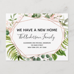 Budget Moving Announcement Eucalyptus Greenery Pos Postcard